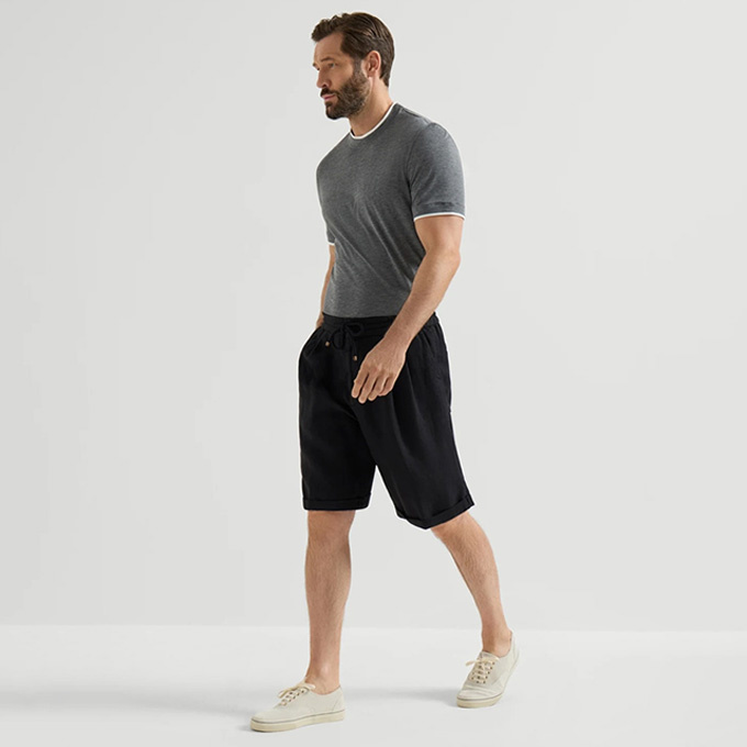 loro piana linen bermuda shorts